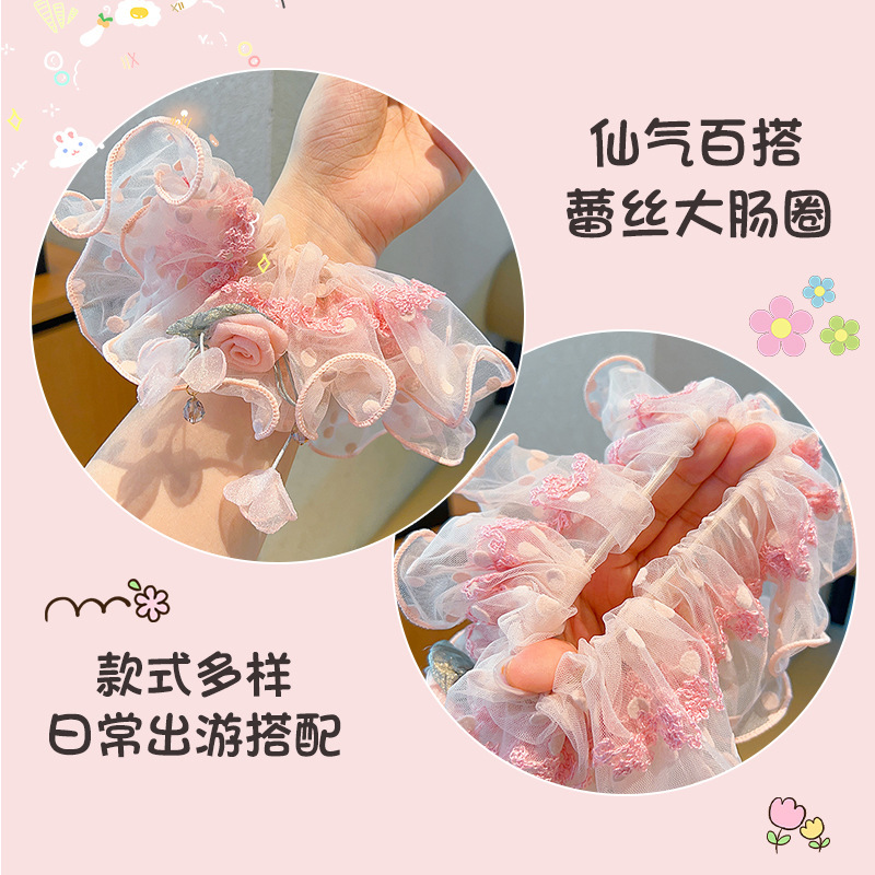 女の子のピンクのレースの花のヘアバンド子供の後頭部のヘアスタイル雰囲気ヘッドバンド少女のヘアロープヘッドフラワー|undefined