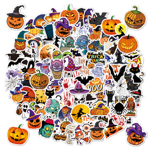 Halloween Stickers 2025 Holographic Laser Suitcase Water Cup Holiday Party Decoration Halloween Waterproof Stickers