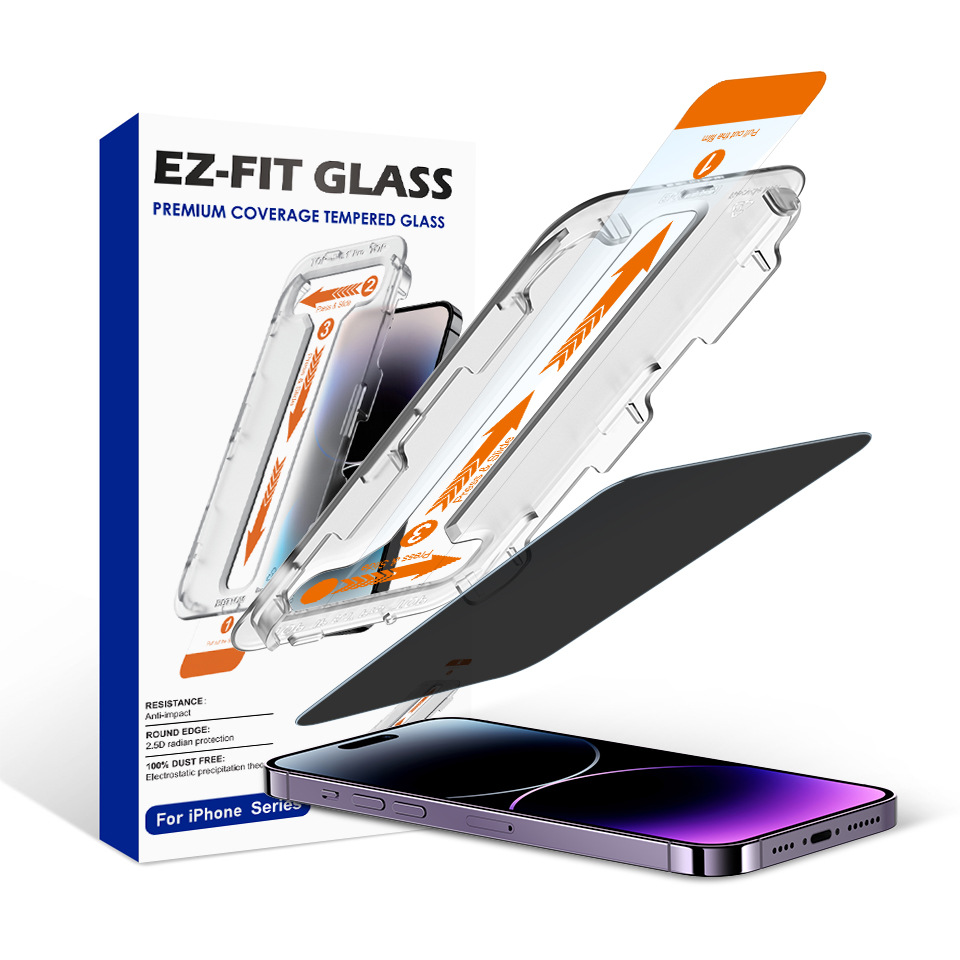 Aplicable para iPhone16 / 15 / 14 / 13 Apple polvo de almacenamiento de película endurecida de polvo de segundo película de fijación de caja anti-pepear simple