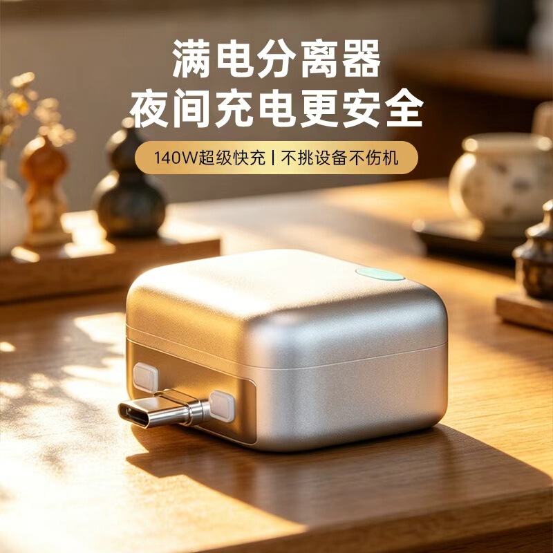 140W automatic separator for full charge, recognizes when the battery is full and automatically pops out, suitable for universal fast charging of mobile phones and tablets