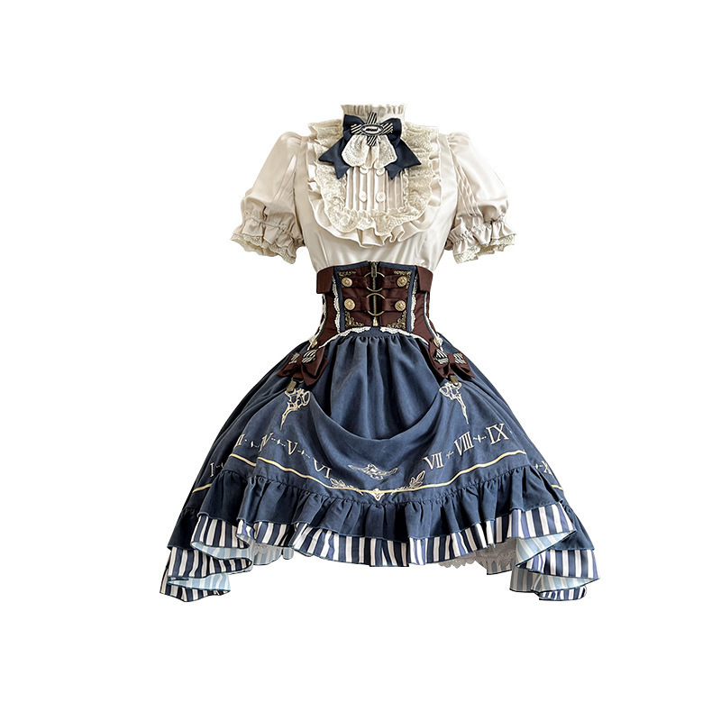 オリジナルの金ポインタロリータの女性シャツの腰の半分のスカートの日常のかわいいLolitaの甘いスカートの6969|undefined