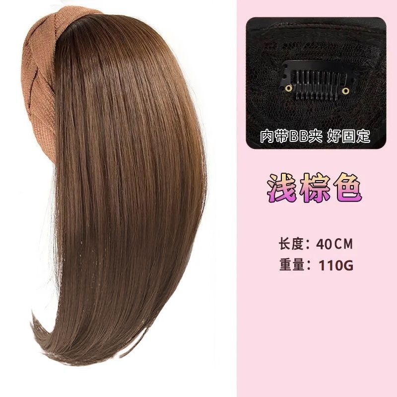 Fijación de cabello para pelucas integradas para mujeres, bloque de cabello para aumentar la cantidad de cabello, artefacto mágico para cubrir el cabello blanco natural, fijación de cabello, cubierta de mitad de cabeza.