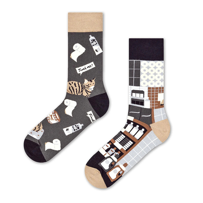 Unisex Simple Style Classic Style Color Block Cotton Printing Crew Socks A Pair display picture 5