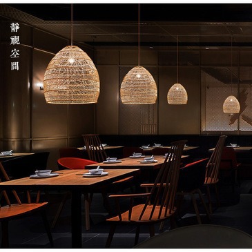 Pantalla para Lámpara de Tatami de Ratán - Estilo Japonés para Salón, Restaurante o Hotel