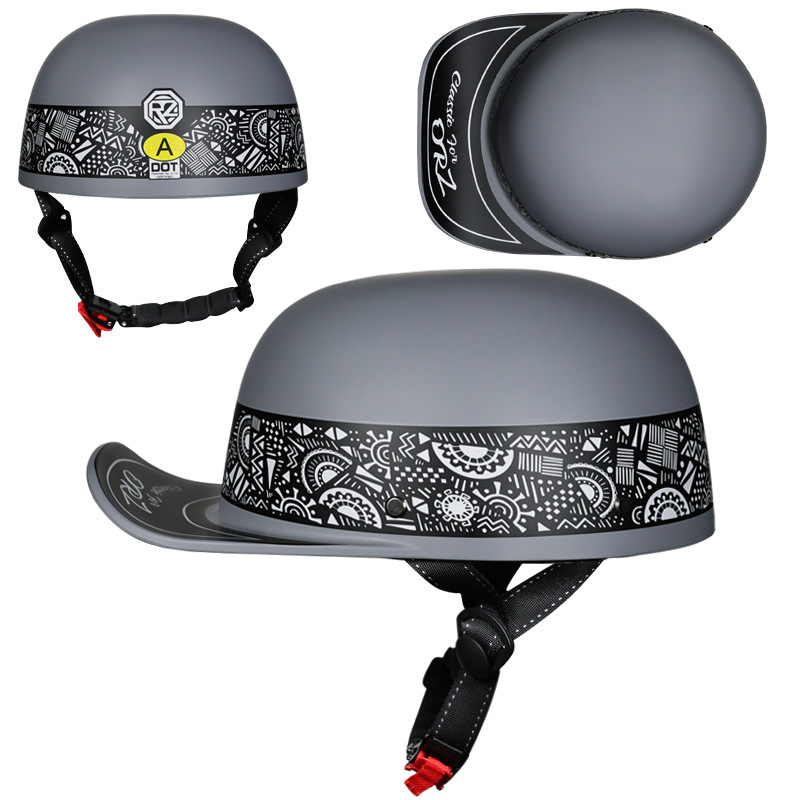 Casco de Béisbol Personalizado Estilo Gangster Retro, Casco Eléctrico para Scooter, Medio Casco, Casco de Scooter, Casco con Visera