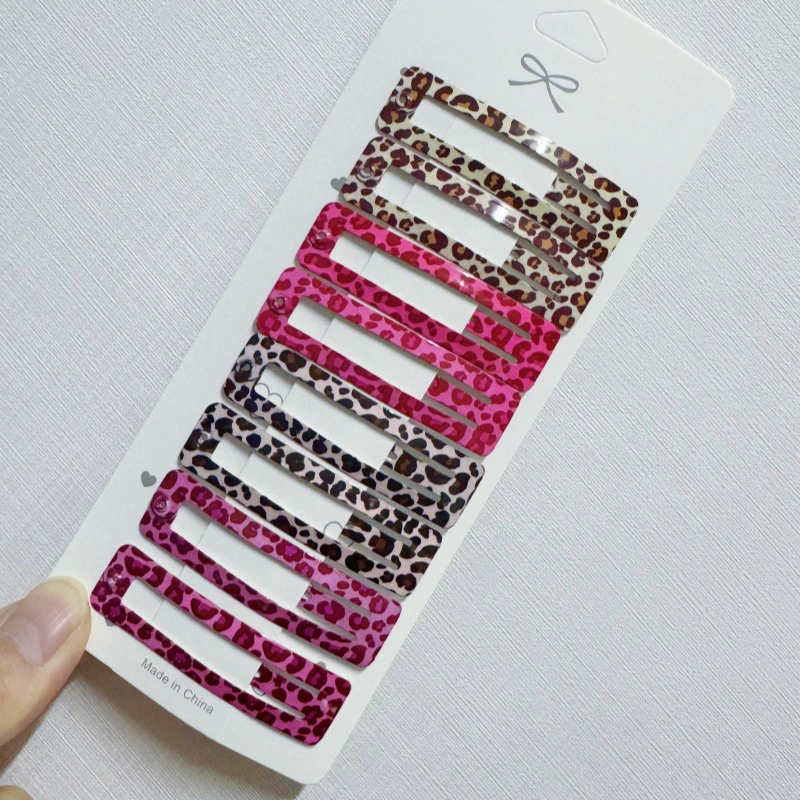 跨境网红ins fashion bag豹纹bb夹五角星斑马纹复古发夹外贸批发