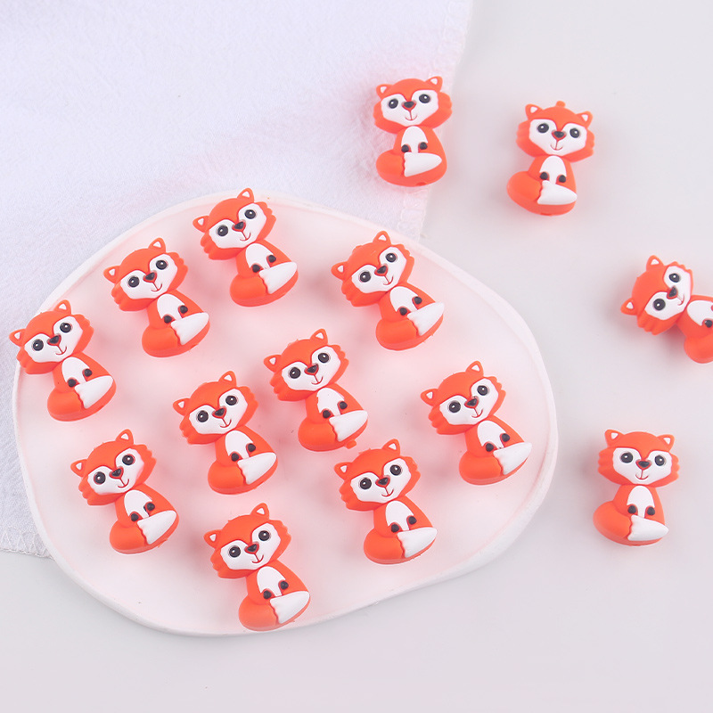 Productos creativos de bricolaje para bebés Little Fox Joyería de silicona Pezones para bebés Cadena anti-caída de dientes molares Accesorios para pulseras