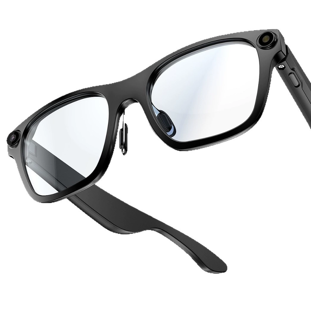 Smart Glasses CCTV Camera with Bluetooth, Built-in Camera, Black Frame, Lightweight 41 g