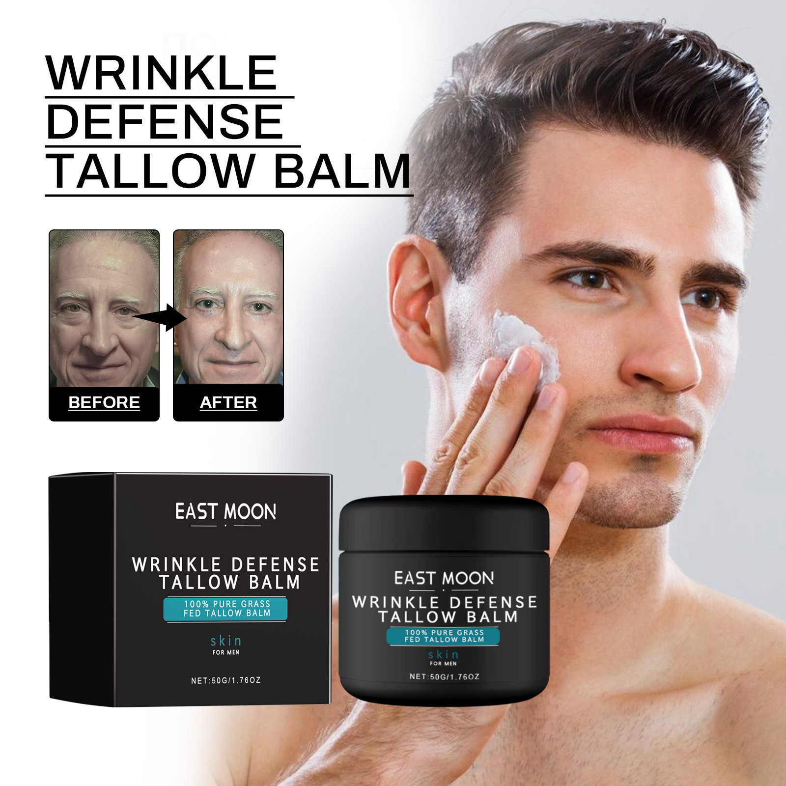 Eastmoon Men's Anti-Wrinkle Cream Lightens Fine Lines on the Face, Anti-Wrinkle, Hydrating, Moisturizing, Firming, and Rejuvenating Cream