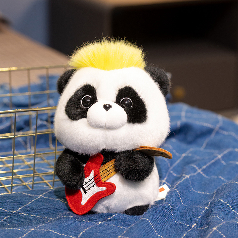Nuevo creativo lindo música panda muñeca instrumento guitarra panda muñeca tela muñeca regalo de vacaciones para niños image 7