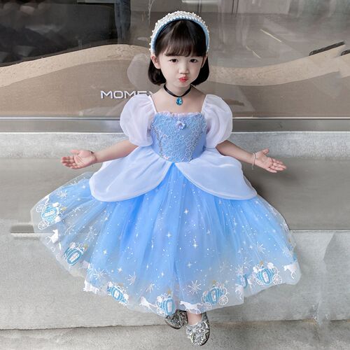  Spring Cinderella Princess Dress Cinderella Girls' Dress Formal Dress Halloween Foreign Trade One-Stop Service 