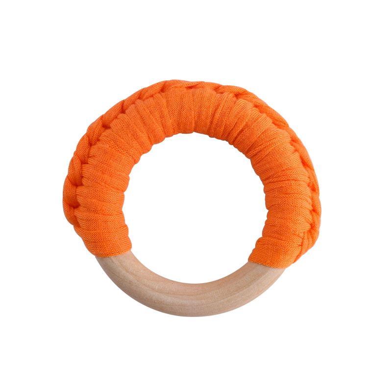 Bebé de madera mano ejercicio agarre juguete nuevo hecho a mano algodón cuerda tejida niños molar juguete mordedor