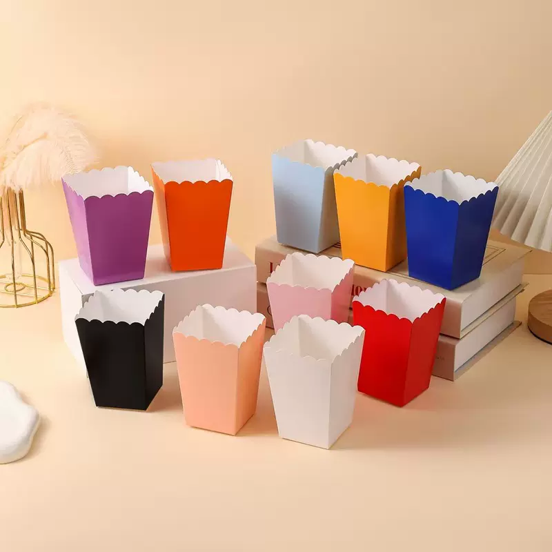 跨境爆米花盒一次性打包烘焙包装纸盒小吃薯条盒食品包装盒可批发