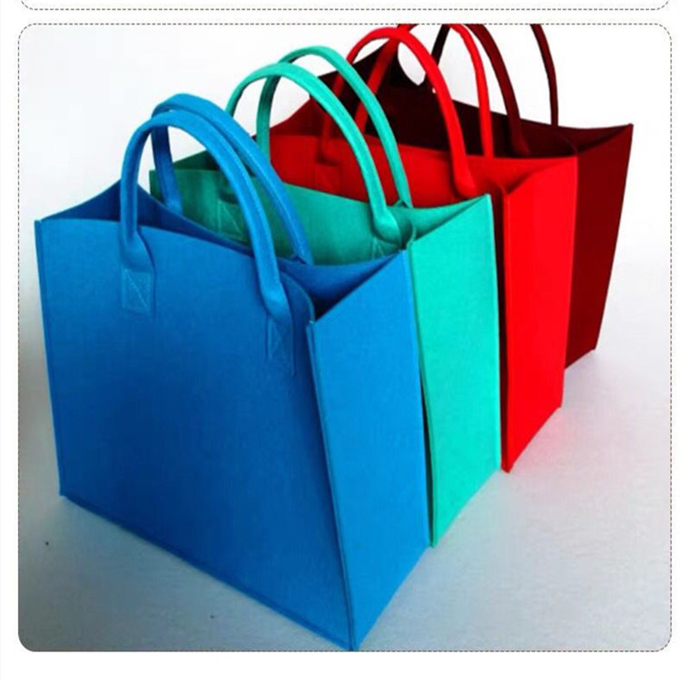 毛毡包女士手提包无纺布时尚简约购物彩色收纳包毛毡袋实用手工