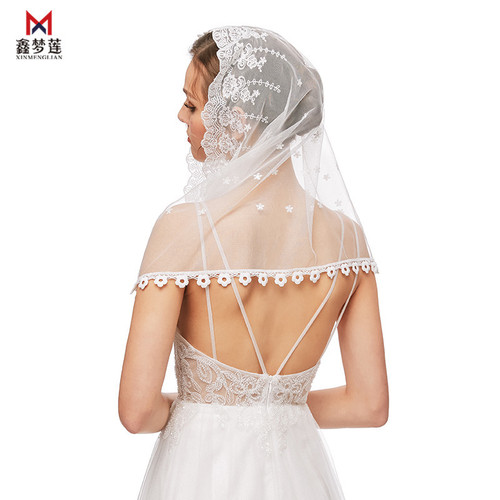 Cross-border supply bridal veil new European and American lace bridal veil long short wedding dress accessories