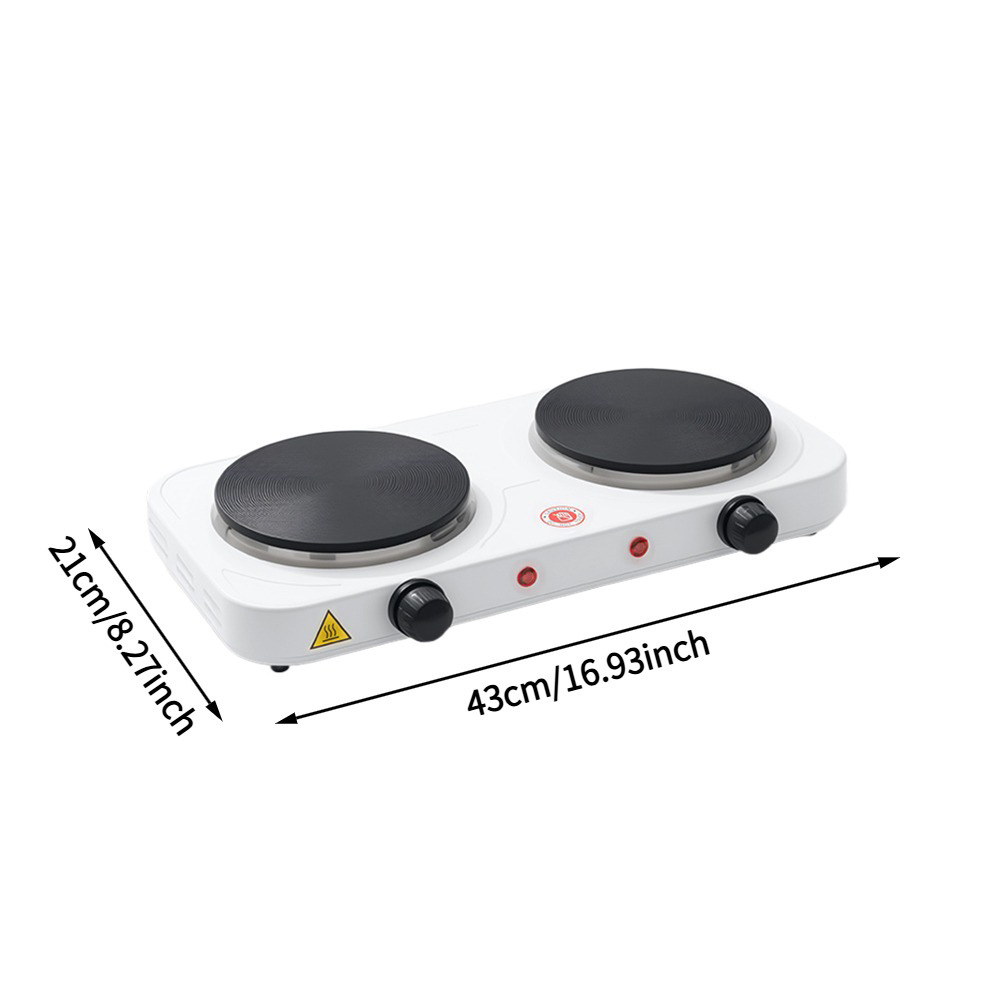 Placa de calentamiento doble blanca 2000W