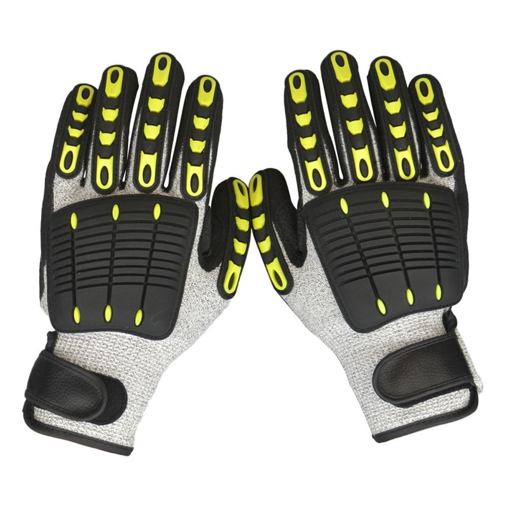 批发户外防震骑行手套 PE防割手套TPR手套矿山防砸机械维修手套