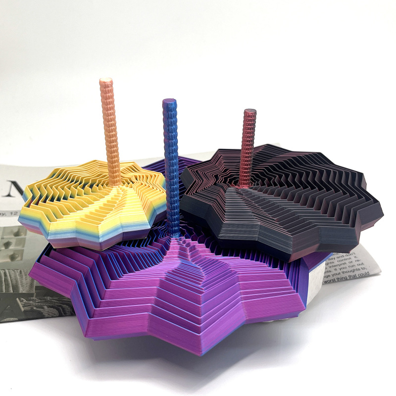 3D打印视错觉折叠儿童益智玩具多边形萝卜塔解压螺旋立体设计玩具|undefined