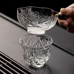 Glass tea strainer, ultra-fine leaf filter mesh, super-small funnel, fairness cup, tea separator, teapot accessory, detachable tea filter