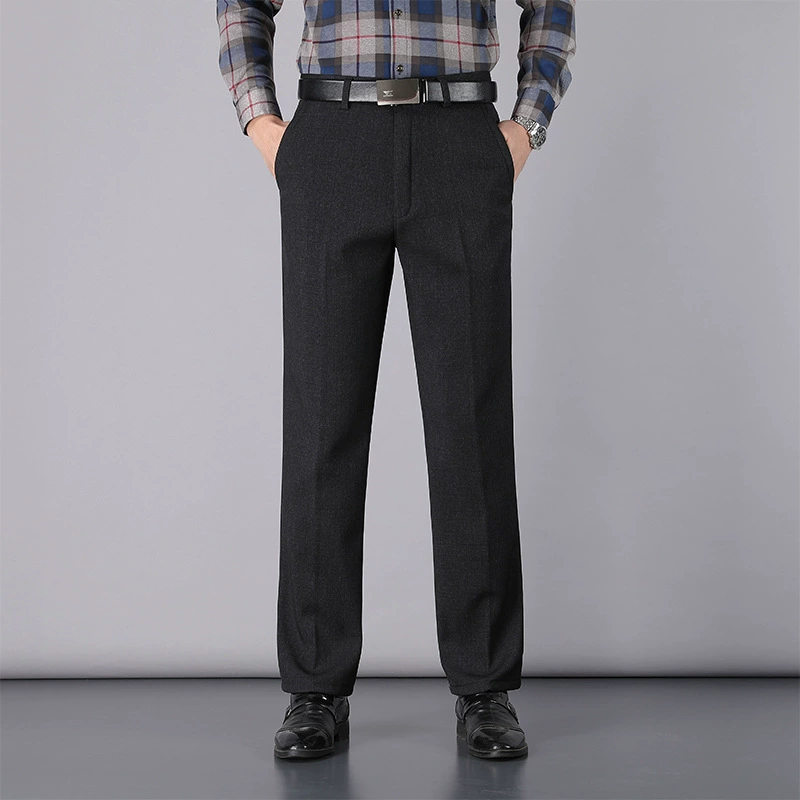 Оптовая продажа на заказ, золотой бархатный костюм, брюки на флисовой подкладке, осенне-зимние повседневные мужские брюки среднего возраста, отец среднего и пожилого возраста, длинные брюки