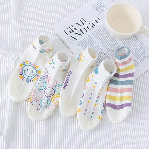Spring New Women's Socks Korean Style Ins Wind Trendy Cute Japanese Cartoon Short Calf College Style Women's Socks Wholesale 