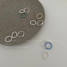 韩国亚力克珍珠戒指套装组合女法式复古高级感食指戒时尚个性指环