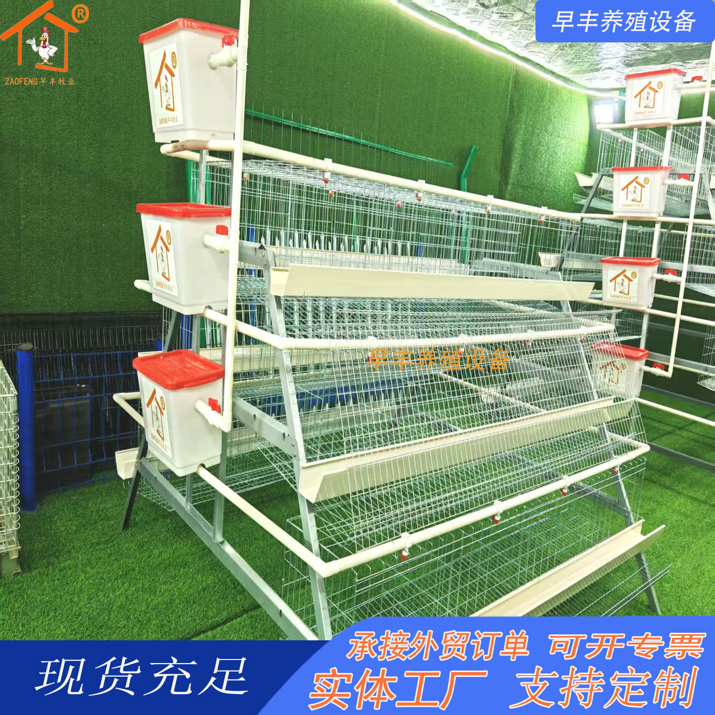 Jaula doméstica equipo de cría de gallinas ponedoras de tres capas escalón jaula de huevos galvanizado en frío en caliente agua potable automática limpieza automática de estiércol image 3