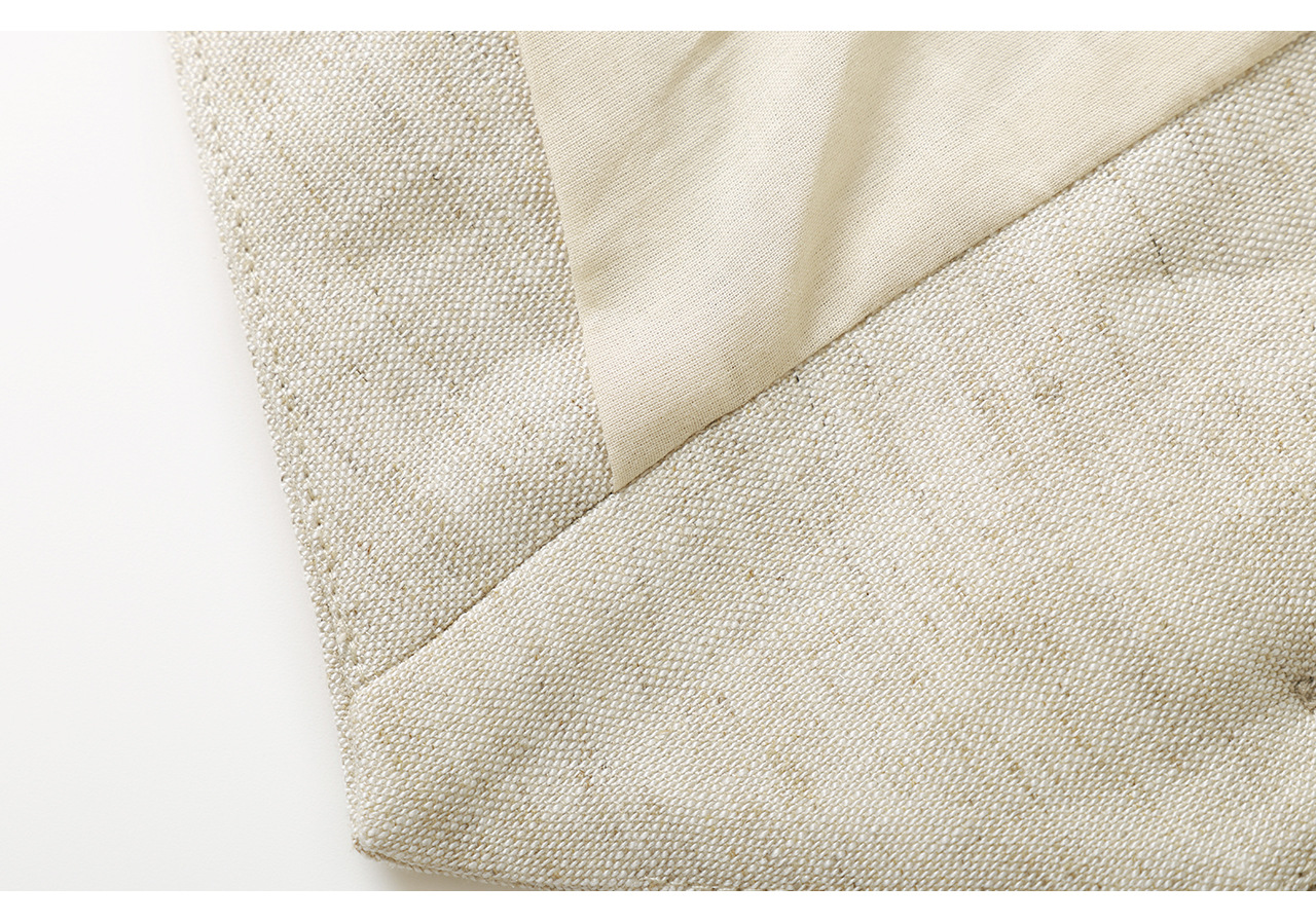 Áo khoác gile không tay cổ chữ V phối lớp phong cách cổ điển chất liệu vải lanh pha sợi Tencel — Màu cà phê chi tiết 33