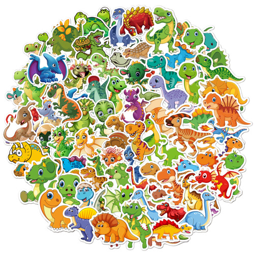 Dinosaur stickers 100 children's graffiti stickers personalized cartoon suitcase computer waterproof dinosaur stickers