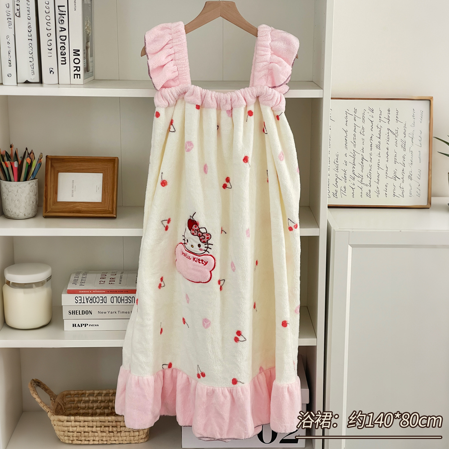 Genuina toalla de baño de gatito impresa coral vello que algodón absorbente rápido baño seco gran toalla lindo sombrero de cabello seco