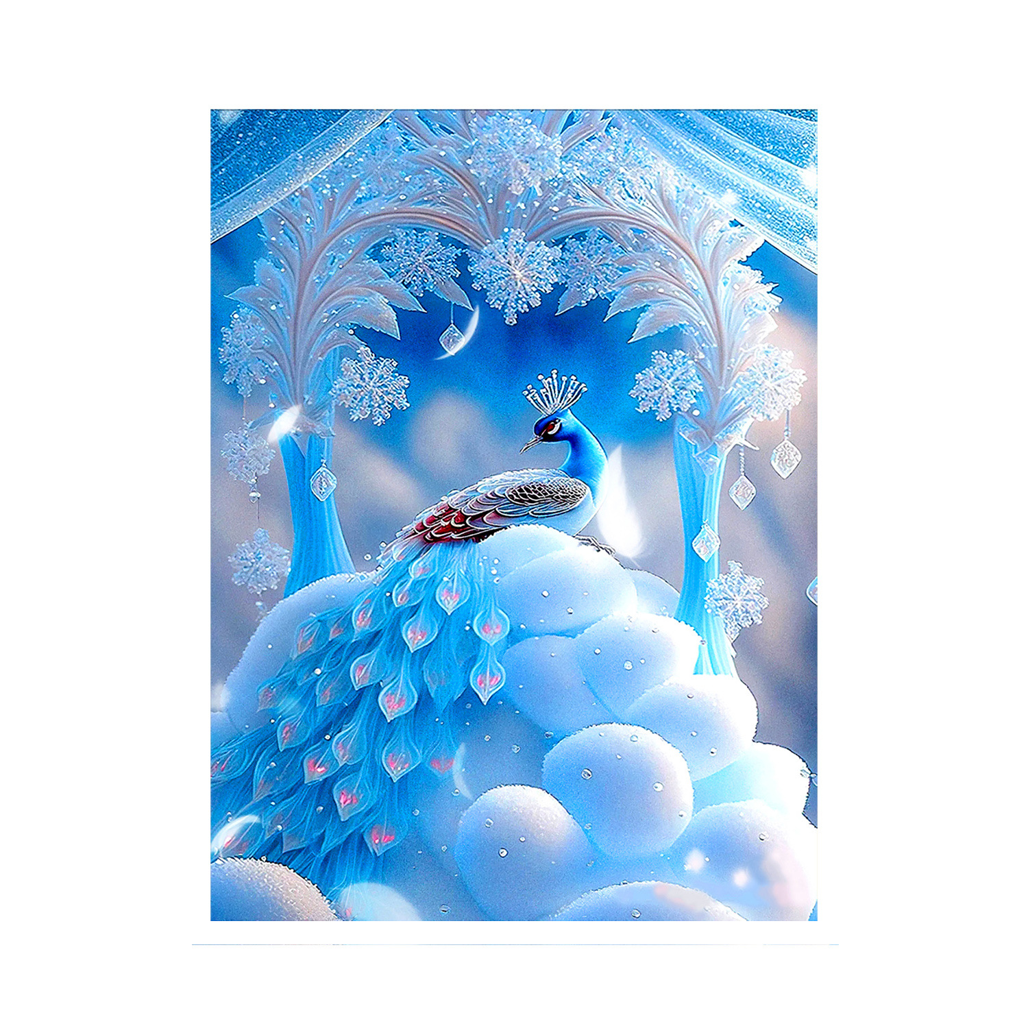 Mona Lisa real Cruz puntada hielo y nieve Pavo Real nuevo pavo real chino estilo chino pintura decorativa bordado a mano hilo image 6