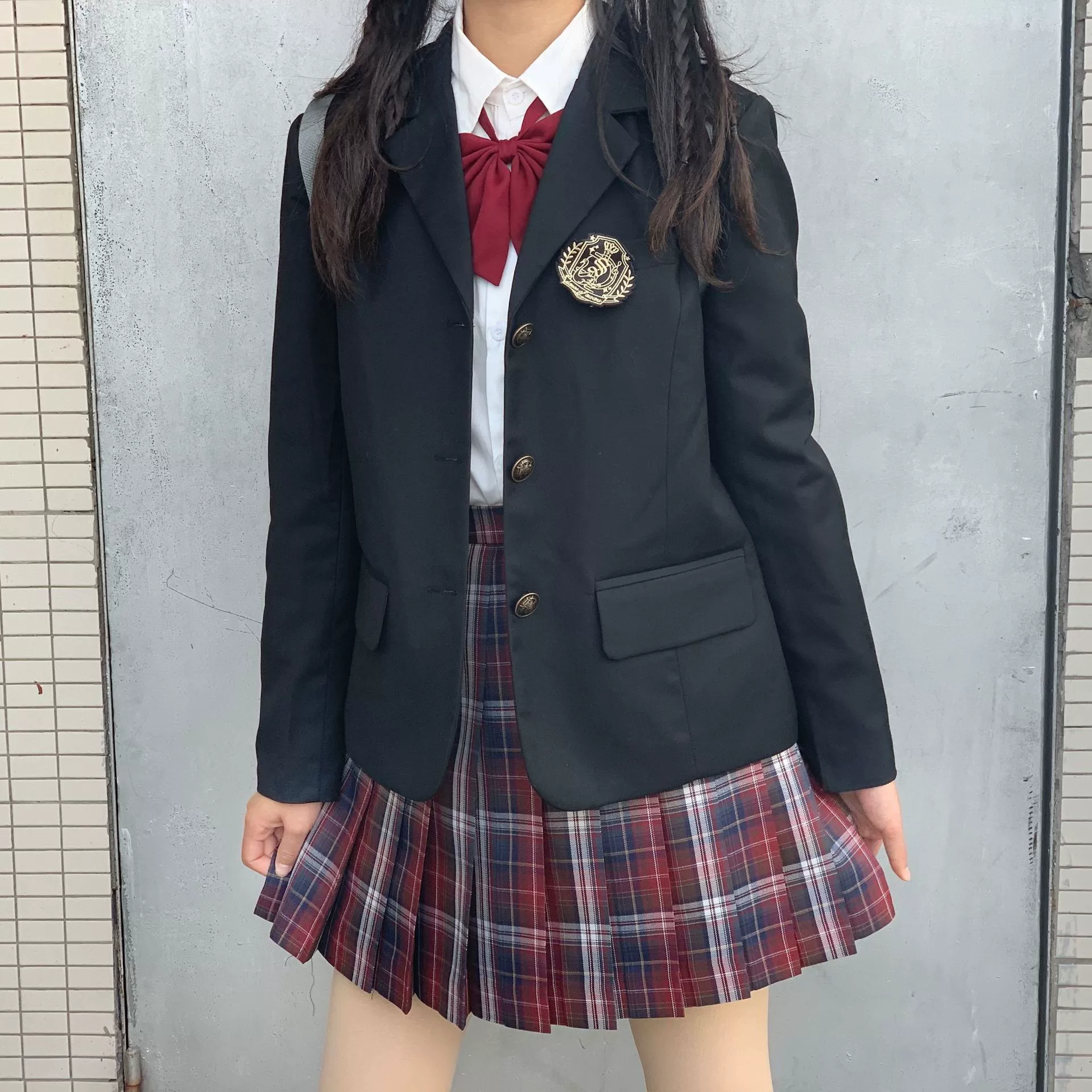 Оригинальный пиджак JK в японском стиле, милая универсальная школьная форма для колледжа, весенне-осенний черный короткий пиджак, униформа с медалью