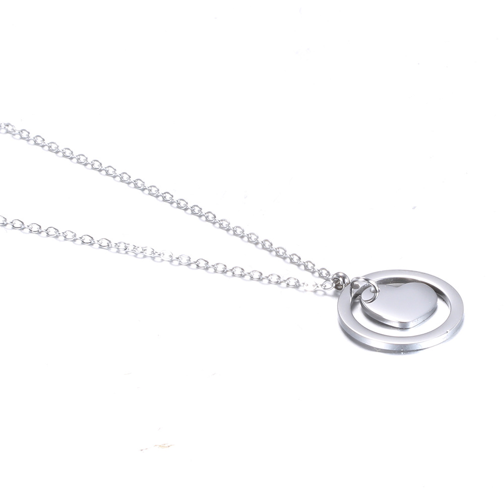 Simple Style Heart Shape Titanium Steel Plating Pendant Necklace 1 Piece display picture 6