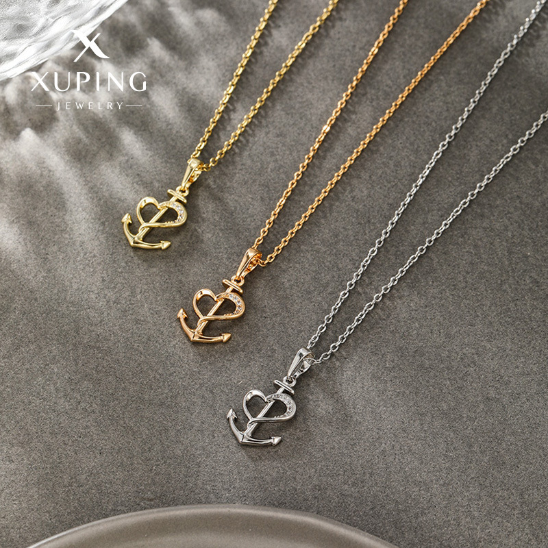 Xuping Europa y América fuente transfronteriza fábrica al por mayor Europa y América hip-hop punk tendencia dorada ancla amor colgante