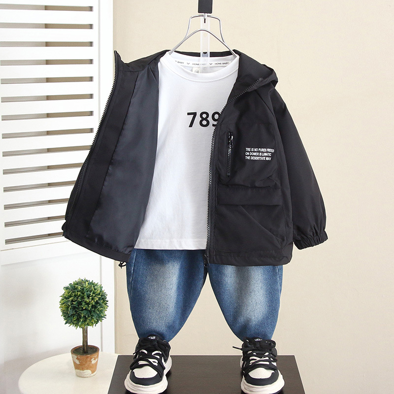 5903 ropa para niños chaqueta con capucha para niños chaqueta para niños modelos de primavera y otoño 2025 nueva chaqueta de otoño para niños ropa