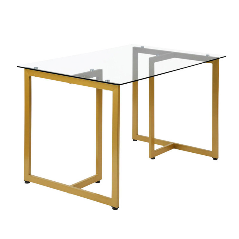 Mesa de comedor de exportación de lujo ligero rectangular de vidrio templado mesa de comedor mesa de comedor mesa de vidrio