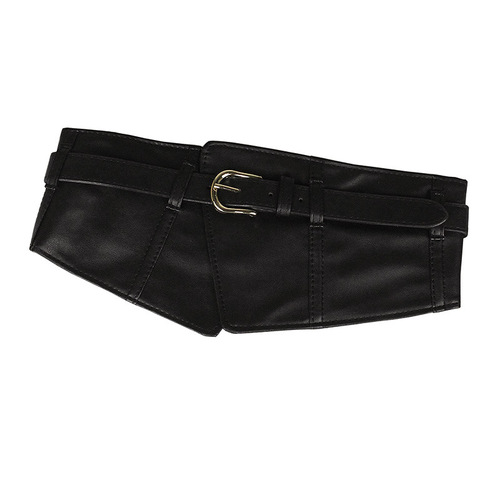 Belt for women, decorative corset with skirt, shirt, black extra wide waistband, elastic elastic, simple, versatile sweater belt