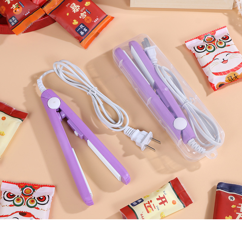 紫色波浪纹封口机小型迷你家用塑料包装袋夹板密封手压式塑封机子