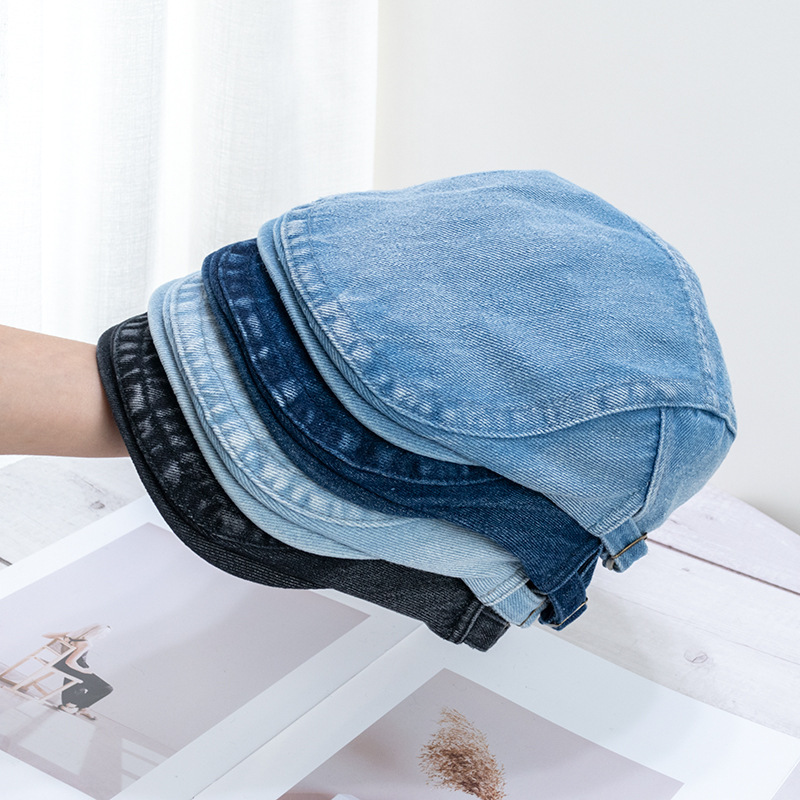 Denim cool denim style retro Denim forward hat Japanese style adjustable big head circumference fashionable all-match peaked cap trendy Denim cool denim style retro Denim forward hat Japanese style adjustable big head circumference fashionable all-match peaked cap trendy