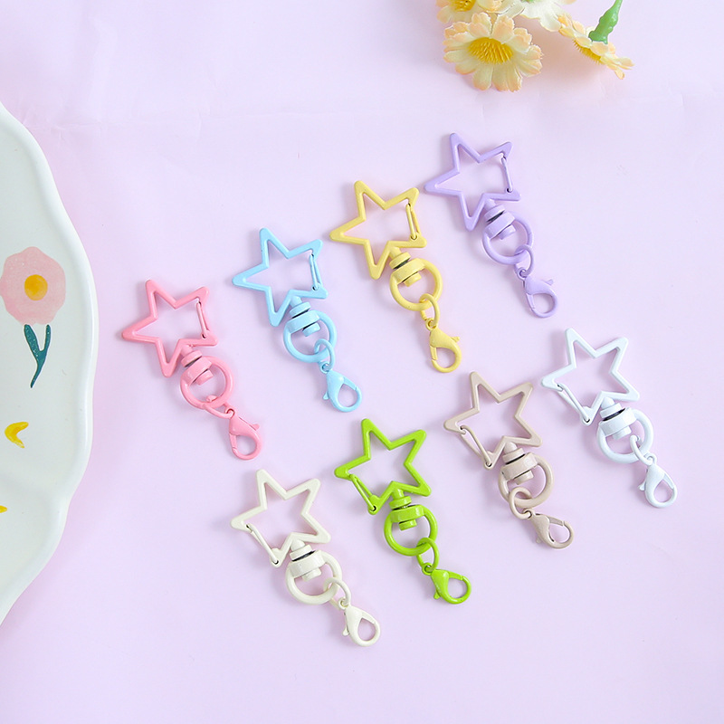 Macaron Color Lobster Keychain Five-Pointed Star Pattern DIY Door Buckle Bag Key Chain Jewelry Pendant Accessories Macaron Color Lobster Keychain Five-Pointed Star Pattern DIY Door Buckle Bag Key Chain Jewelry Pendant Accessories