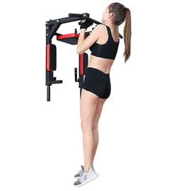 跨境引体向上墙上单杠单杠Wall Mounted Pull Up Bar 双杠架