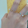 Fashionable zirconium, one size ring, Korean style, silver 925 sample