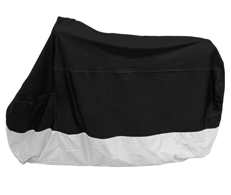 Motorcycle Cover 190T Thickened Battery Car Cross-border Rainproof, Dust-proof and Sun-proof Silver Coated Clothes Black and Silver Motorcycle Clothes