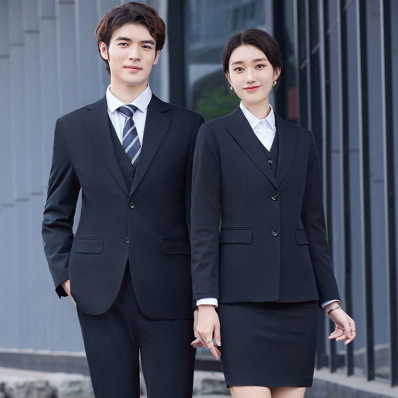 Suit men's suit bridegroom best man men's and women's formal wear college student interview suit white collar President OL stretch overalls