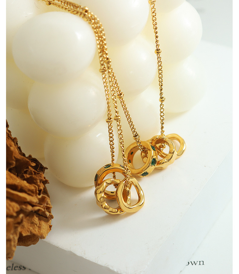 Fashion Solid Color Titanium Steel Pendant Necklace Inlay Zircon Stainless Steel Necklaces