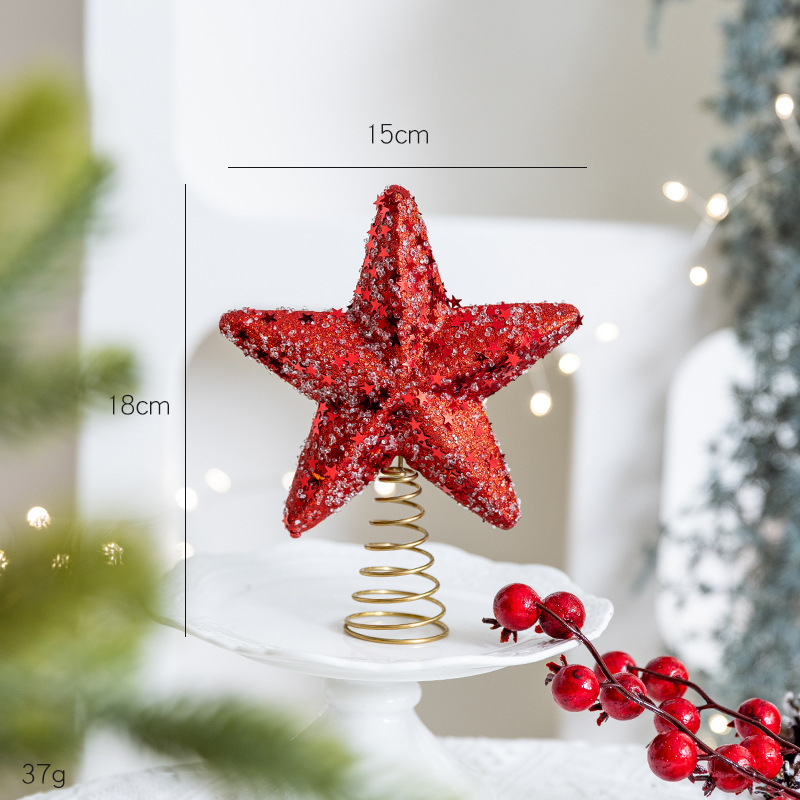 クロスボーダー新製品クリスマスツリートップスターデコレーション粘着ピンクダイヤモンドシーンフォーム五芒星クリスマスツリートップアレンジメント装飾|undefined