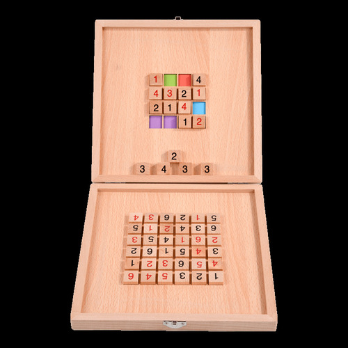 Wooden Sudoku nine-square grid game chess board with hundreds of logical thinking training children's educational board game toy board
