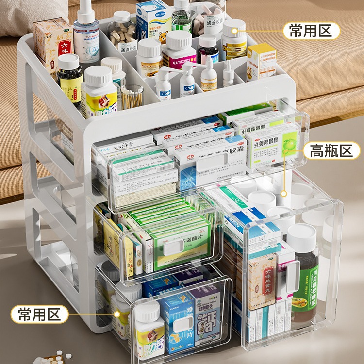 薬箱家庭用薬品薬収納箱医薬箱家庭用大容量多層引き出し式医療小薬箱