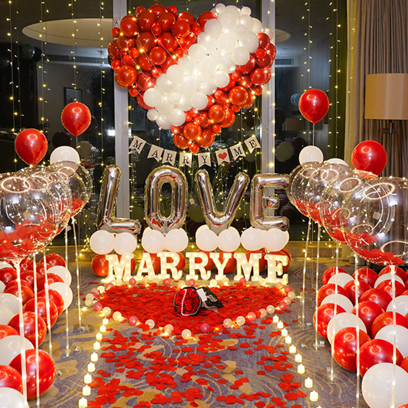 Celebrity en línea propuesta globo apoyos romántica sorpresa escena diseño suministros confesión aniversario decoración Qixi Día de San Valentín