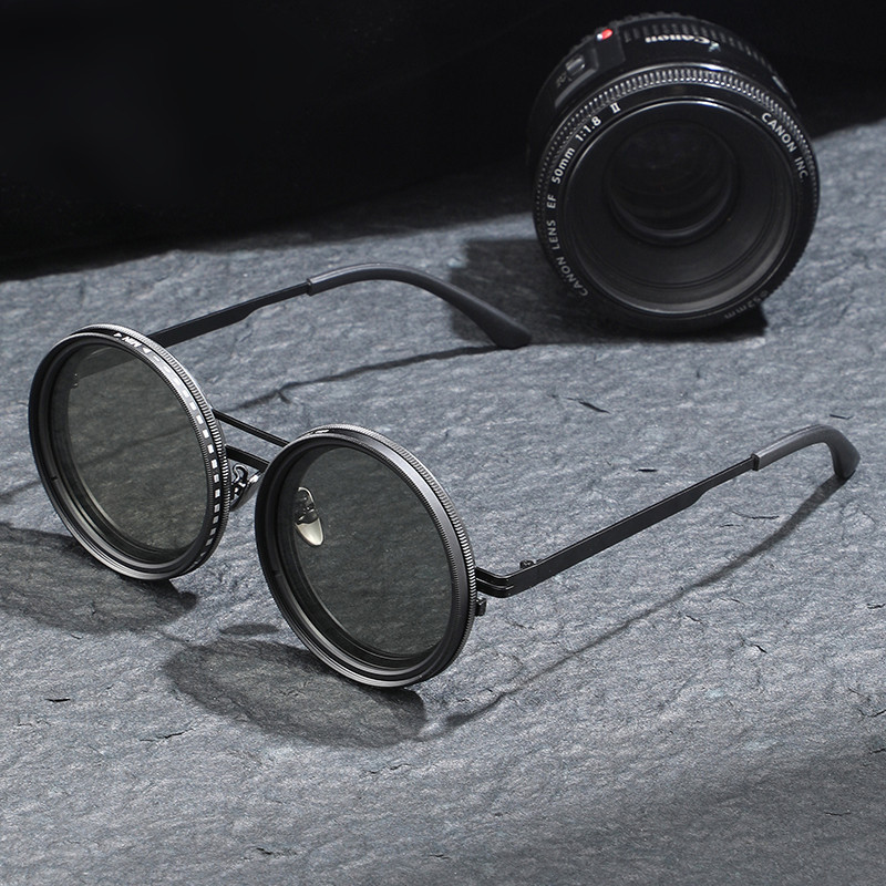 Nd Nine-Level Adjustable Light-Reducing Sunglasses Stepless Rotating Filter Retro Personalized Polarized Sunglasses Steampunk Style Nd Nine-Level Adjustable Light-Reducing Sunglasses Stepless Rotating Filter Retro Personalized Polarized Sunglasses Steampunk Style